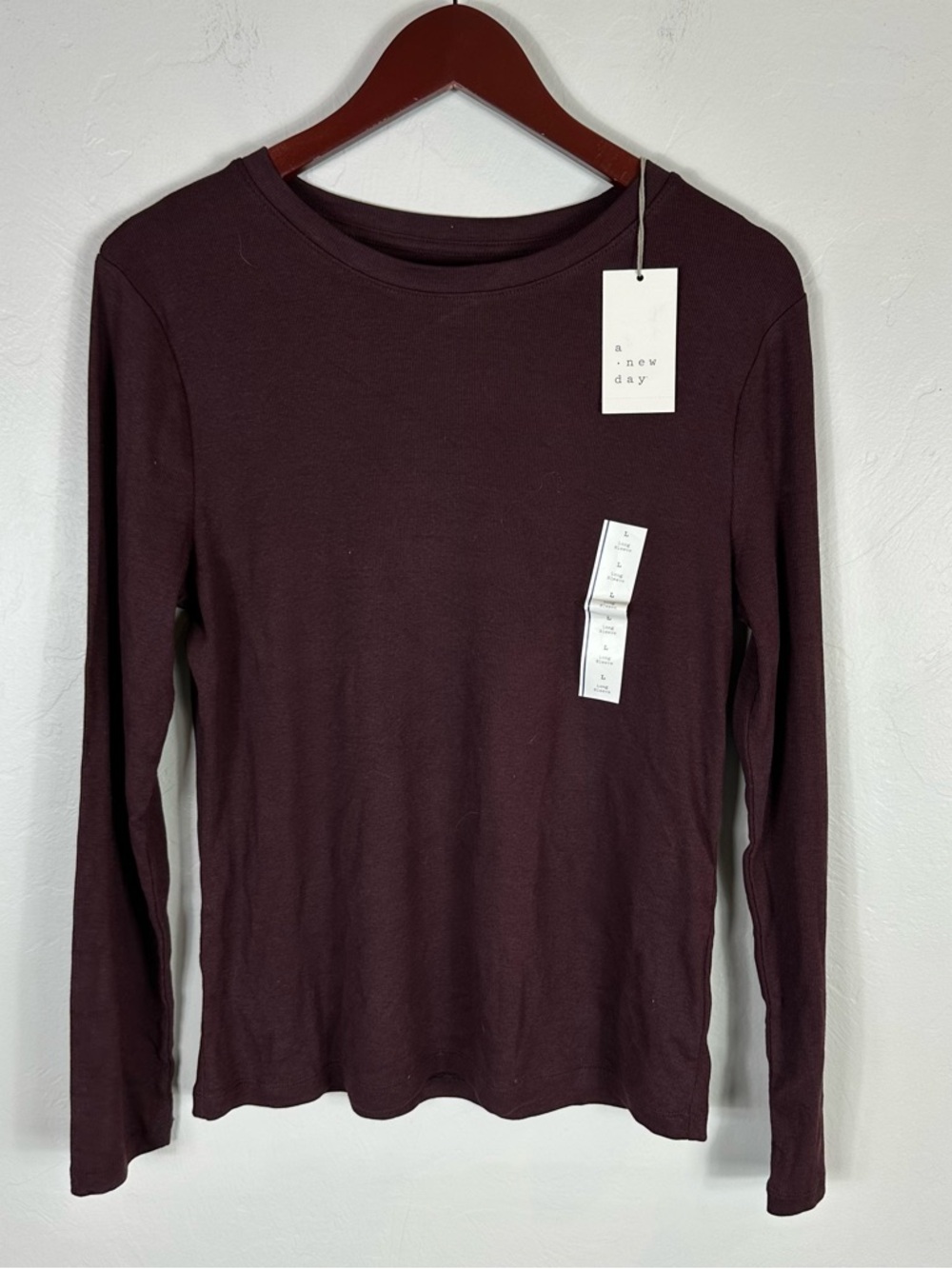 A New Day Crewneck Long-Sleeve Tee L